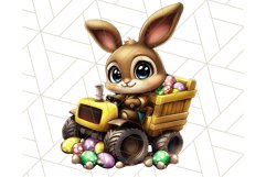 Pastel Easter Construction Clipart, Bunny Truck PNG Product Image 9