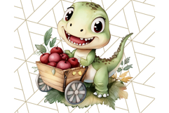 Fall Dinosaur PNG Clipart with Autumn Elements, Cute Dino Product Image 5