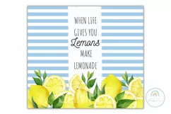 Summer Lemon Skinny Tumbler Sublimation Design PNG Product Image 3