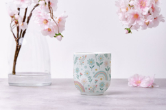 Pastel Daisy Rainbow Seamless Pattern Bundle, Cute Floral Product Image 9