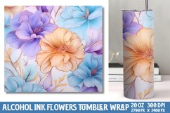 Pastel Alcohol Ink Flowers Tumbler Wrap Product Image 1