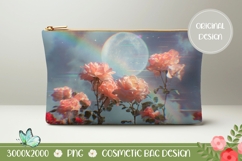 Cosmic Cosmetic Bag, Pink Roses Cosmetic Bag Design Product Image 1