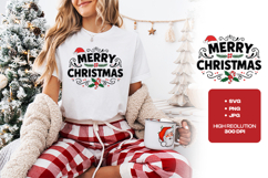 Merry Christmas SVG Swirl &amp; Candy Cane Holiday Design Product Image 1