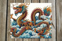 Chinese dragon | 8 Retro Skinny tumbler sublimation designs Product Image 9