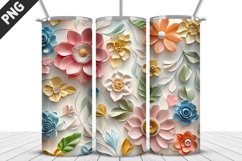 3D Flowers Tumbler Wrap | Sublimation Design | Tumble PNG Product Image 2