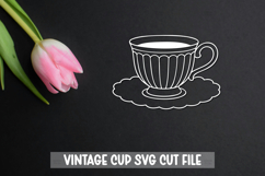 Vintage teacup SVG cut file I Vinyl Decal Product Image 1