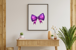Neon Purple Glow Coquette Bow Clipart Product Image 8