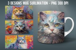 Cat Impasto Painting Mug Wrap Sublimation Designs Product Image 1