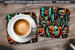 Halloween Coaster Sublimation, Halloween Coaster PNG Design Product Image 1
