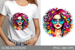 Pop Art Girl Sublimation. Pop Art Girl T-Shirt Design Product Image 1