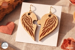 Winged Heart Earrings SVG | Jewelry | Laser Cut Product Image 1