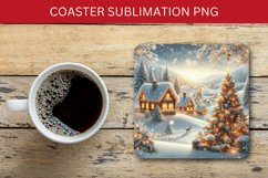 square coaster - christmas winter village Product Image 1