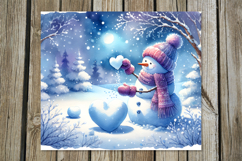 Christmas snowman card | Xmas Skinny tumbler sublimation P2 Product Image 5