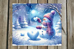 Christmas snowman card | Xmas Skinny tumbler sublimation P2 Product Image 5
