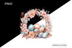 Easter Clipart, Easter Egg Basket Clipart, Easter Bunny Png Product Image 1