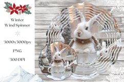 3D Christmas Rabbits Wind Spinner, Christmas Rabbits Print Product Image 1