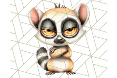 Adorable Angry Animals Clipart PNG, Cute Moody Faces Png Product Image 5
