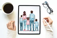 Family clipart of 5 people Product Image 4