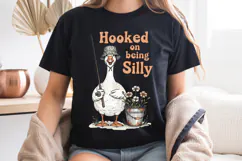 Hooked on Being Silly Goose PNG, Fishing Sublimation Design Product Image 8