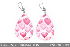 Valentines Teardrop Earring. Hearts Earring Sublimation Product Image 1