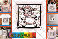 Sweet TSHIRT Designs PNG, Cute Cow Product Image 1