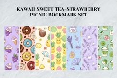 Kawaii Sweet Tea &amp; Strawberry Picnic Bookmark Set,Cute Fruit Product Image 9