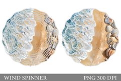 Sea Wind Spinner Sublimation. 3D Seashell Wind Spinner Product Image 1