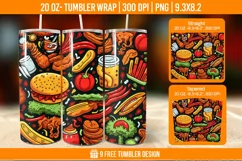 Fast Food Tumbler Wrap Designs, Sublimation Wrap Product Image 1