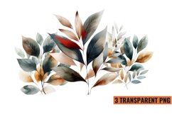 Watercolor Botanical Clipart Sublimation, PNG Product Image 1