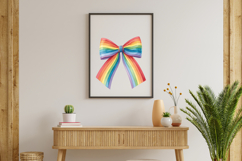 Vibrant Gradient Rainbow Coquette Bow Clipart Product Image 8