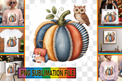 Elegant TSHIRT PNG Art, Pumpkin Watercolor Product Image 1