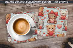 Valentine Coaster Sublimation, Valentine Coaster PNG Design Product Image 1