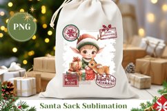 Christmas Elf Santa Sack, Cozy Christmas Gift Bag Product Image 1