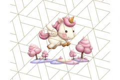 Cute Dessert Unicorn PNG Clipart with Cupcakes & Candies Product Image 5