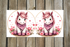 Valentine animals | cute horse mug sublimation design PL Product Image 5