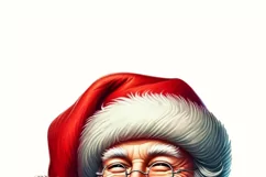 Vintage Santa Claus PNG, Retro Santa Blowing Bubble Product Image 2