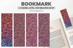 Rainbow Glitter Bookmark PNG, Bookmark Sublimation Product Image 1