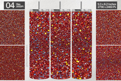 Red Glitter Tumbler Wrap| Tumbler Sublimation Product Image 1