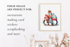 christmas cute penguin clipart, penguin sublimation bundle Product Image 6