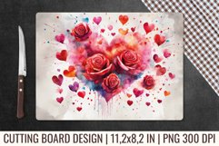 Valentines Day Cutting Board | Kitchen Glass Cutting Board Product Image 1