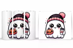 Cute Ghost Tumbler Sublimation. Ghost Halloween Tumbler Product Image 2