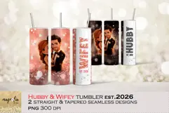 Hubby and Wifey Wedding Est.2026 Tumbler Sublimation Product Image 1