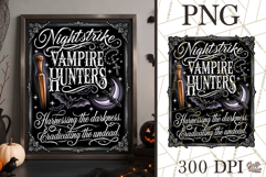 Nightstrike Vampire Hunters Halloween Sign PNG Graphic Art Product Image 1