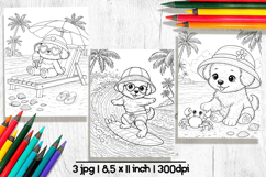 Summer Coloring Pages, Puppy dog coloring pages Product Image 1