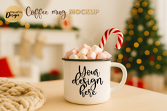 Christmas Mug Mockup | Enamel Cup Holiday PNG JPG Product Image 1