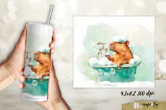 Cupy bara |watercolor cute CAPYBARA | funny tumbler wrap png Product Image 2