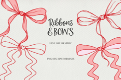 Ribbons &amp; Bows Line Art Clipart SVG | PNG | EPS Product Image 1