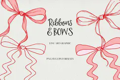Ribbons & Bows Line Art Clipart SVG | PNG | EPS Product Image 1