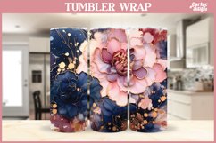 Flower Tumbler Sublimation Wrap | Alcohol Ink Tumbler Wrap Product Image 9