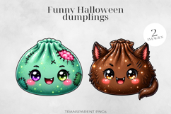 Cute Halloween Dumpling Clipart 2 PNGs Product Image 1